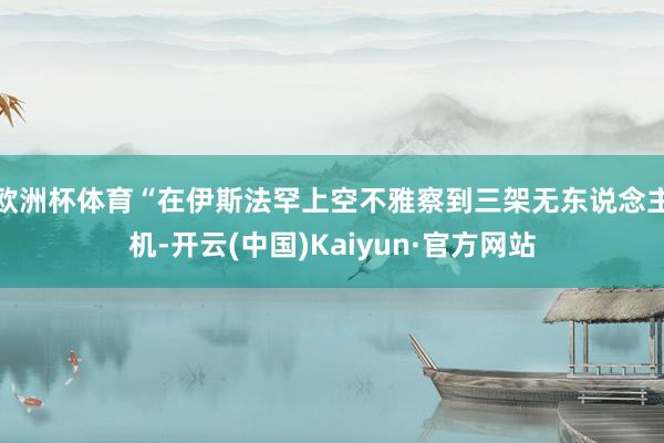 欧洲杯体育“在伊斯法罕上空不雅察到三架无东说念主机-开云(中国)Kaiyun·官方网站