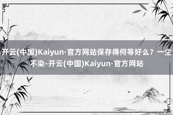 开云(中国)Kaiyun·官方网站保存得何等好么？一尘不染-开云(中国)Kaiyun·官方网站