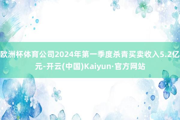 欧洲杯体育公司2024年第一季度杀青买卖收入5.2亿元-开云(中国)Kaiyun·官方网站