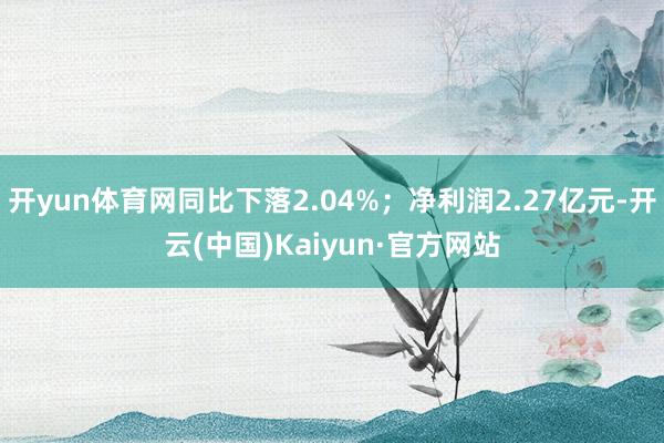 开yun体育网同比下落2.04%；净利润2.27亿元-开云(中国)Kaiyun·官方网站