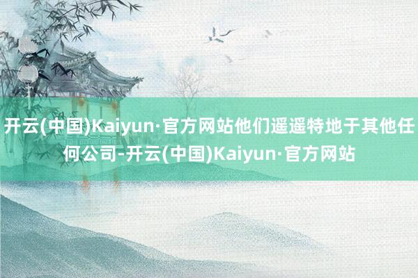 开云(中国)Kaiyun·官方网站他们遥遥特地于其他任何公司-开云(中国)Kaiyun·官方网站