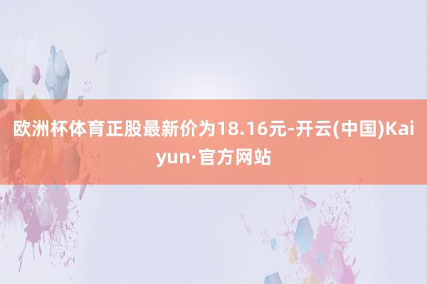 欧洲杯体育正股最新价为18.16元-开云(中国)Kaiyun·官方网站