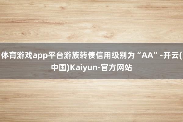 体育游戏app平台游族转债信用级别为“AA”-开云(中国)Kaiyun·官方网站