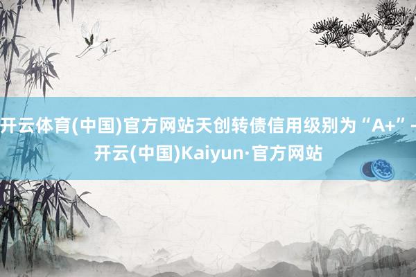 开云体育(中国)官方网站天创转债信用级别为“A+”-开云(中国)Kaiyun·官方网站