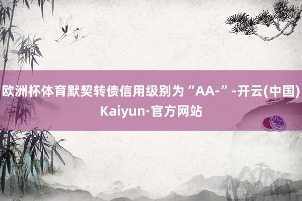 欧洲杯体育默契转债信用级别为“AA-”-开云(中国)Kaiyun·官方网站