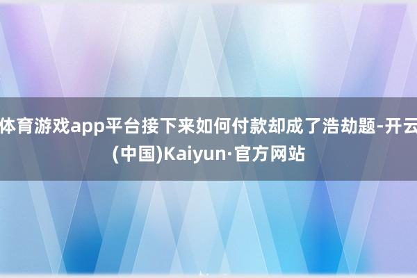 体育游戏app平台接下来如何付款却成了浩劫题-开云(中国)Kaiyun·官方网站