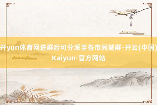 开yun体育网进群后可分派至各市同城群-开云(中国)Kaiyun·官方网站