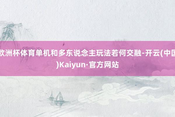 欧洲杯体育单机和多东说念主玩法若何交融-开云(中国)Kaiyun·官方网站