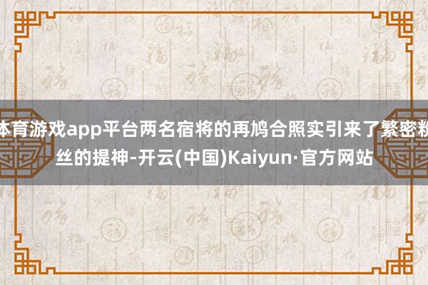 体育游戏app平台两名宿将的再鸠合照实引来了繁密粉丝的提神-开云(中国)Kaiyun·官方网站