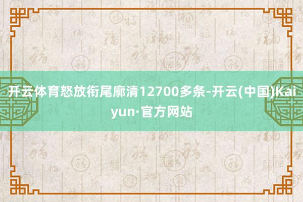 开云体育怒放衔尾廓清12700多条-开云(中国)Kaiyun·官方网站