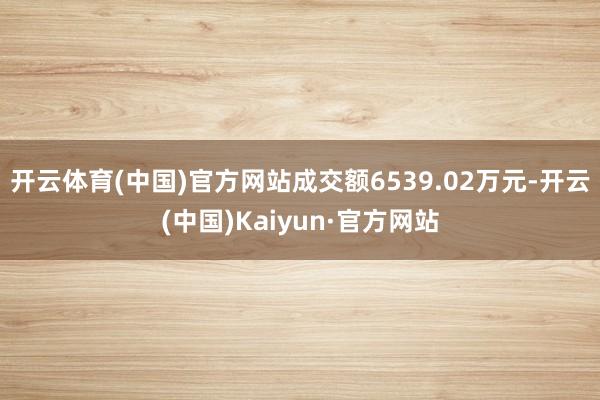 开云体育(中国)官方网站成交额6539.02万元-开云(中国)Kaiyun·官方网站