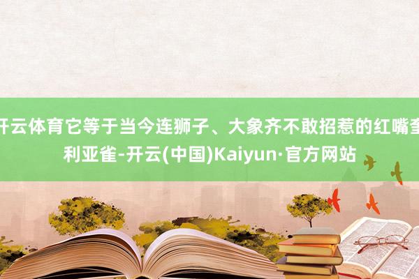 开云体育它等于当今连狮子、大象齐不敢招惹的红嘴奎利亚雀-开云(中国)Kaiyun·官方网站