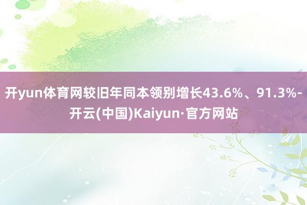 开yun体育网较旧年同本领别增长43.6%、91.3%-开云(中国)Kaiyun·官方网站