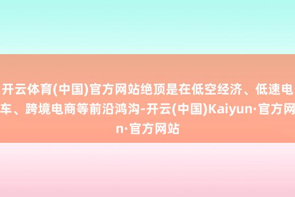 开云体育(中国)官方网站绝顶是在低空经济、低速电动车、跨境电商等前沿鸿沟-开云(中国)Kaiyun·官方网站