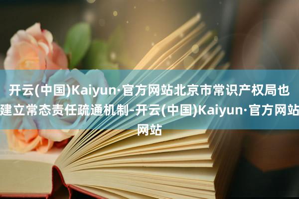 开云(中国)Kaiyun·官方网站北京市常识产权局也建立常态责任疏通机制-开云(中国)Kaiyun·官方网站