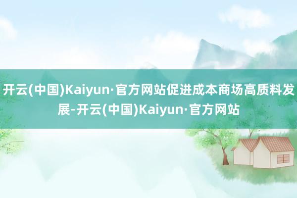 开云(中国)Kaiyun·官方网站促进成本商场高质料发展-开云(中国)Kaiyun·官方网站