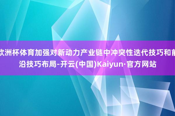 欧洲杯体育加强对新动力产业链中冲突性迭代技巧和前沿技巧布局-开云(中国)Kaiyun·官方网站