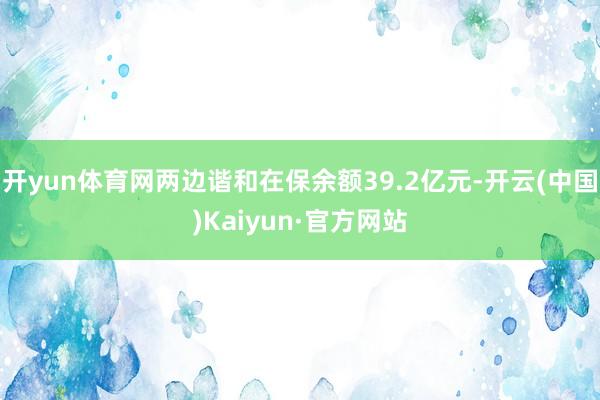 开yun体育网两边谐和在保余额39.2亿元-开云(中国)Kaiyun·官方网站