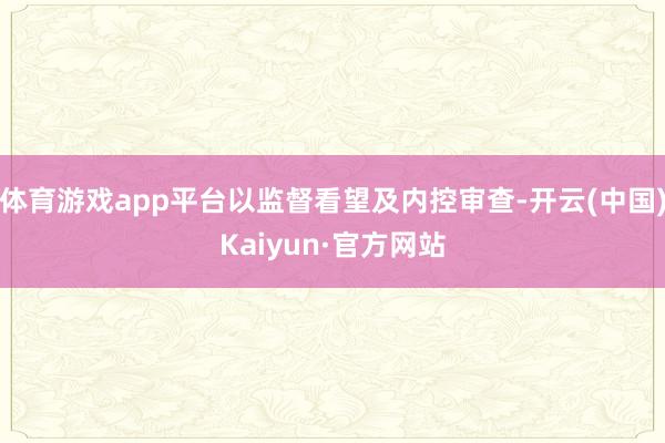 体育游戏app平台以监督看望及内控审查-开云(中国)Kaiyun·官方网站