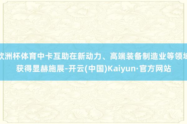 欧洲杯体育中卡互助在新动力、高端装备制造业等领域获得显赫施展-开云(中国)Kaiyun·官方网站