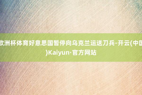 欧洲杯体育好意思国暂停向乌克兰运送刀兵-开云(中国)Kaiyun·官方网站